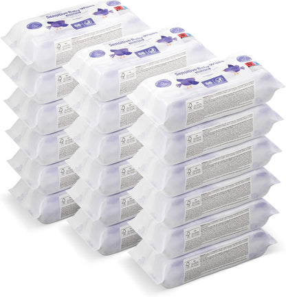 Sensitive Baby Wipes 1008 Wipes, Unscented, 18 Pack of 56, (Previously a Mama Bear Brand, Same Product)
