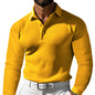 Lapel Button Slim-fit Long-sleeved Men