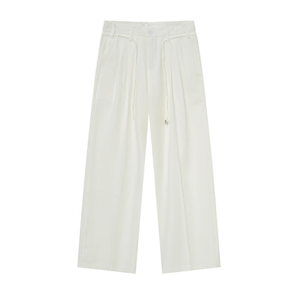 Solid Color Drooping Straight Mopping Suit Pants