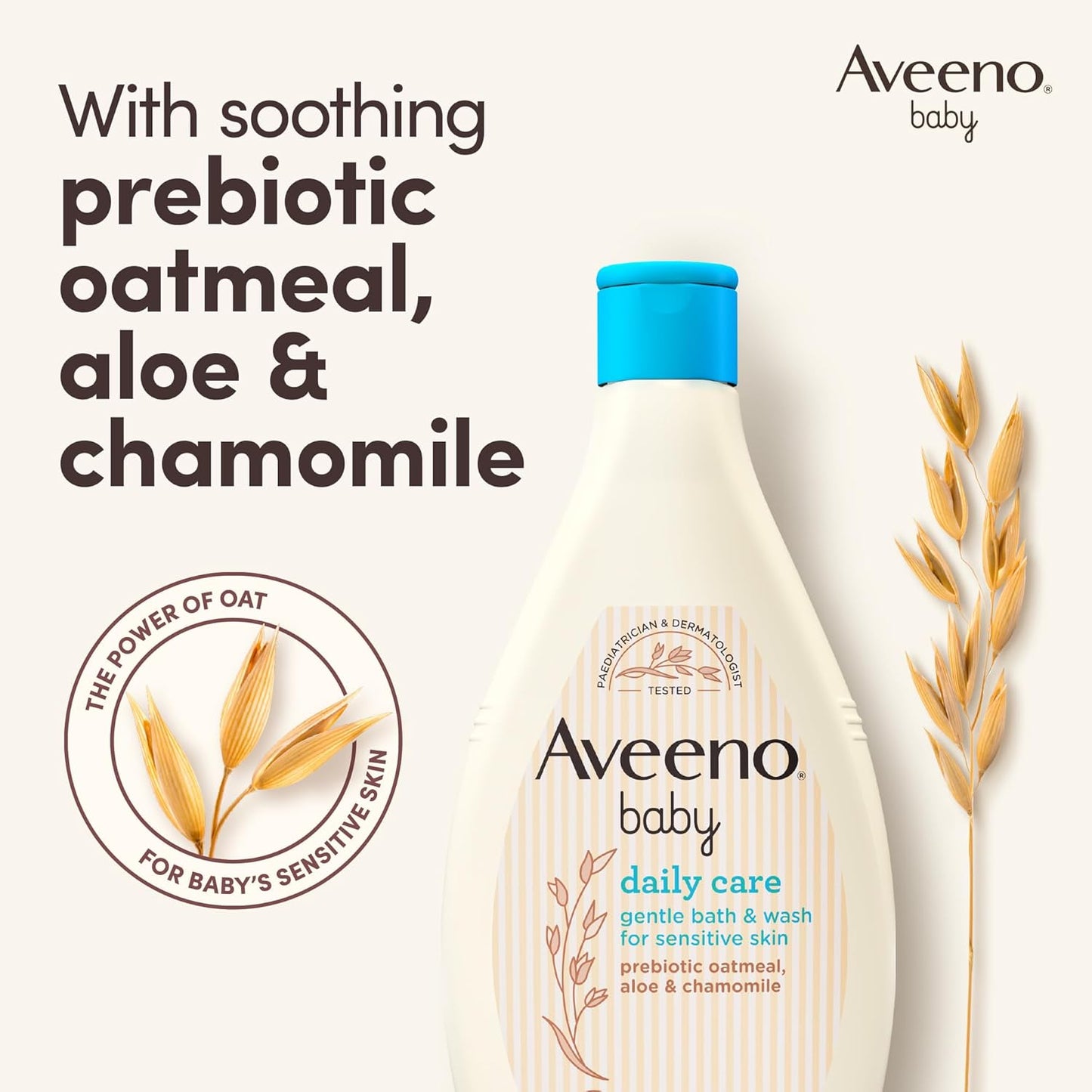Daily Care Gentle Bath & Wash (1 X 400Ml), Tear-Free Baby Wash with Gentle Fragrance with Prebiotic Colloidal Oatmeal, Gently Cleanses & Leaves Skin Feeling Moisturised, for Sensitive Skin