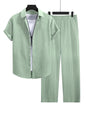 Fashion Jacquard Short-sleeved Shirt Trousers Suit