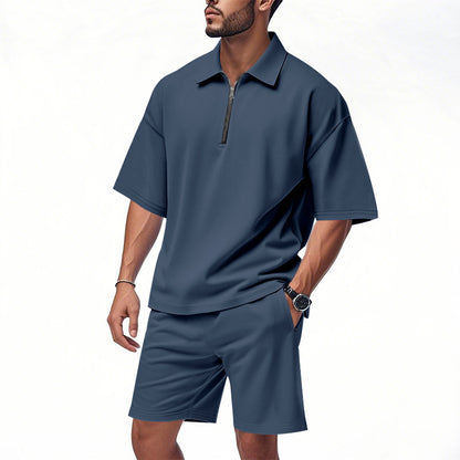 Lapel Suit Men's Summer Two-piece Set Loose